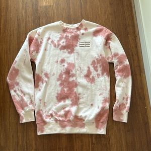 Pink Tie-Dye Women's Sweatpants And Sweatshirt